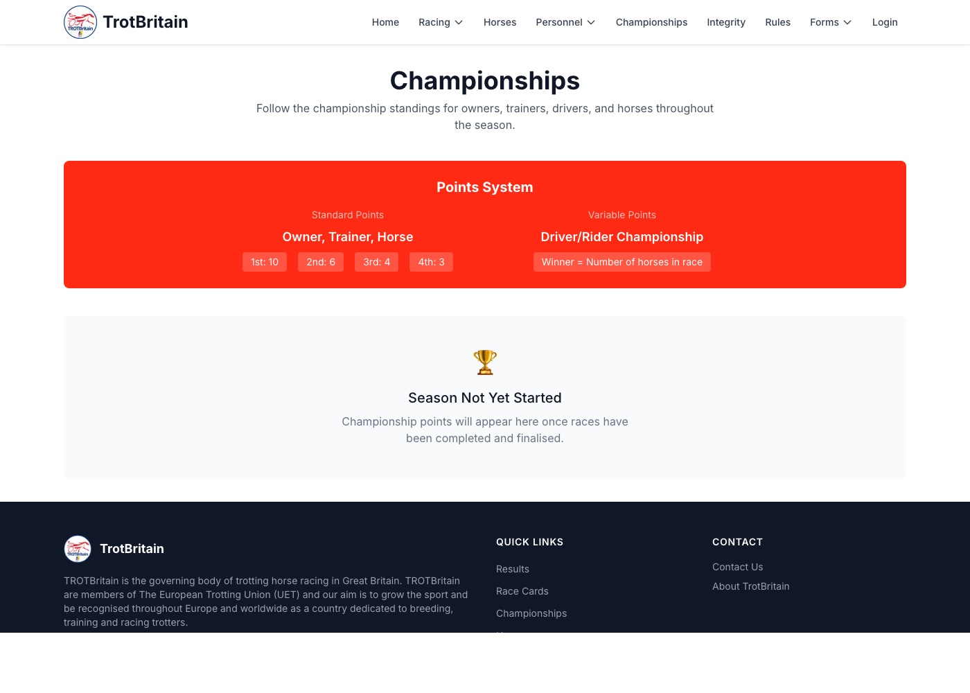 TrotBritain Race Management Platform