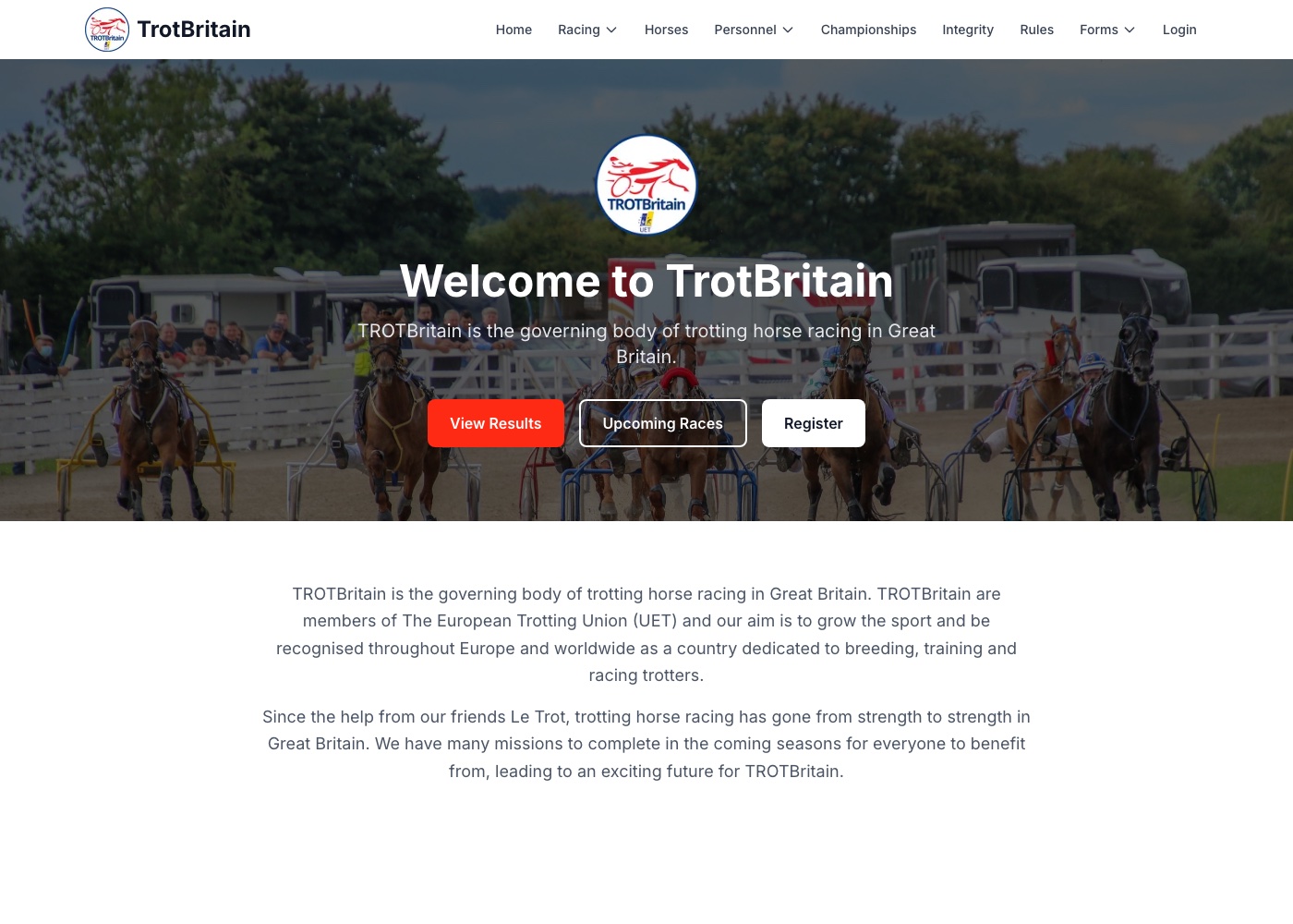 TrotBritain website screenshot